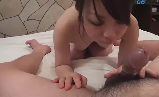 Asian Bitch Sucks Him Off and Swallows Semen