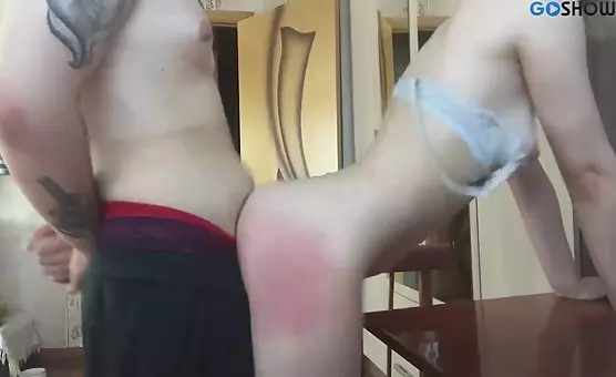 Tattooed Guy Fucks Her From Behind While Holding Her Buttocks