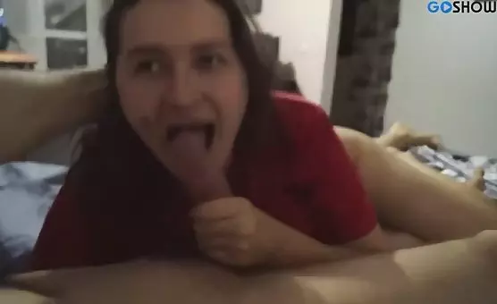 The lustful duo indulges in a steamy blowjob session